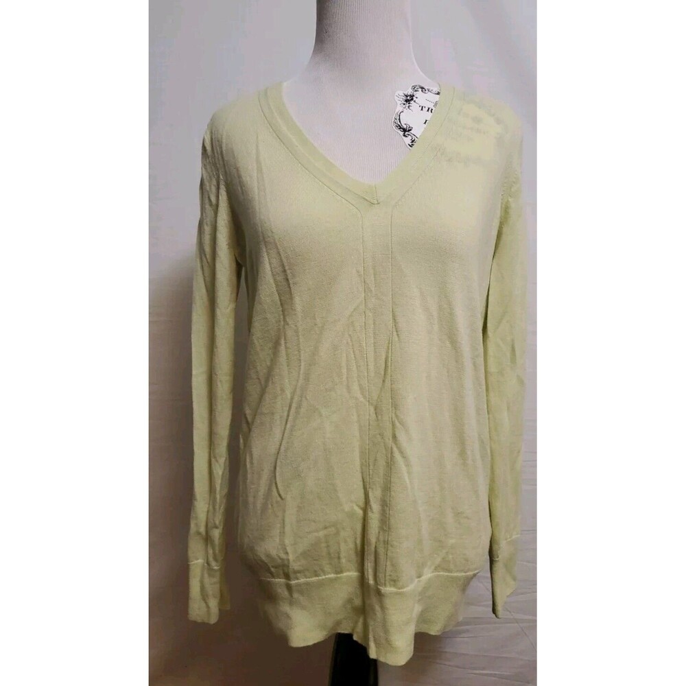 Banana Republic Yellow Long Sleeve V-Neck Merino 100% Wool Pullover Sweater Med